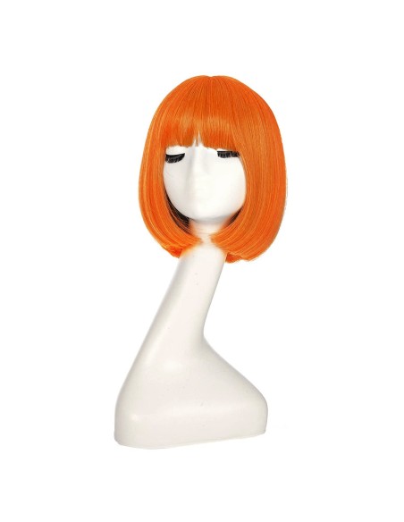 ⭐ Peluca Corta de fantasía Naranja para Halloween