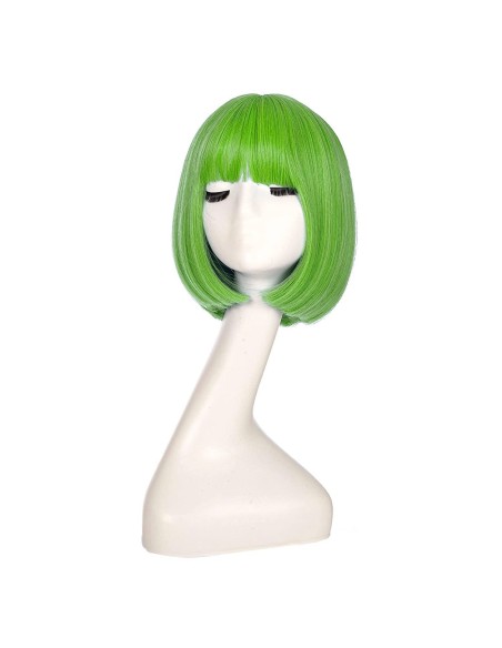 ⭐ Peluca Corta de fantasía Verde Limón para Halloween