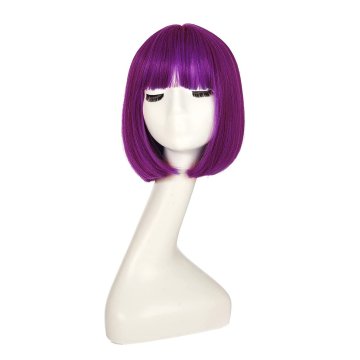 ⭐ Peluca Corta de fantasía Púrpura para Halloween