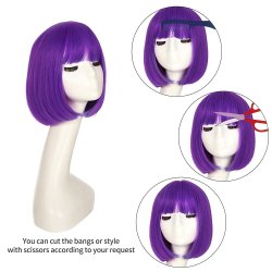⭐ Peluca Corta de fantasía Violeta para Halloween