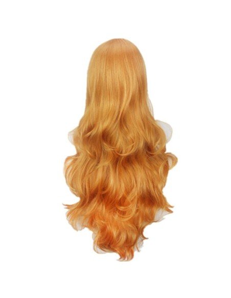 ⭐ Peluca Cosplay Ondulada 80cm Kanekalon Amarillo