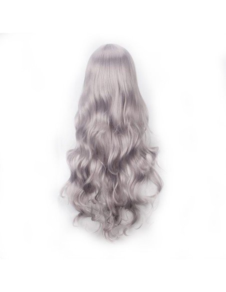 ⭐ Peluca Cosplay Ondulada 80cm Kanekalon Gris Cenizo ⭐ Peluca Cosplay Ondulada 80cm Kanekalon Gris Cenizo