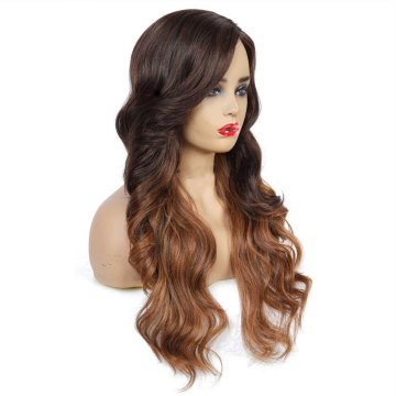 ⭐ Peluca Bicolor Degradee 70cm Harajuku Castaño Rubio