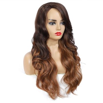 ⭐ Peluca Bicolor Degradee 70cm Harajuku Castaño Rubio