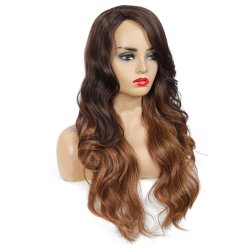 ⭐ Peluca Bicolor Degradee 70cm Harajuku Castaño Rubio