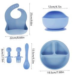 ✨  Set x6 de Alimentación para Bebés Bbabero Plato tazón cubiertos