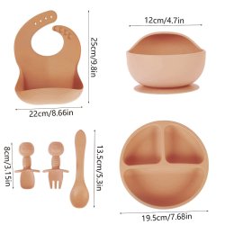 ✨  Set x6 de Alimentación para Bebés Bbabero Plato tazón cubiertos