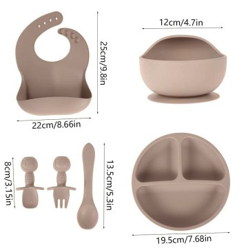 ✨  Set x6 de Alimentación para Bebés Bbabero Plato tazón cubiertos