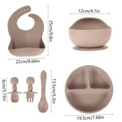 ✨  Set x6 de Alimentación para Bebés Bbabero Plato tazón cubiertos