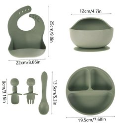 ✨  Set x6 de Alimentación para Bebés Bbabero Plato tazón cubiertos