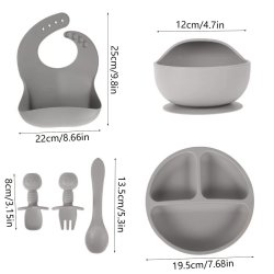 ✨  Set x6 de Alimentación para Bebés Bbabero Plato tazón cubiertos