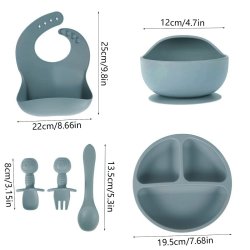 ✨  Set x6 de Alimentación para Bebés Bbabero Plato tazón cubiertos