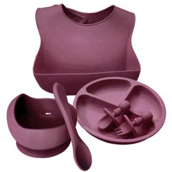 ✨  Set x6 de Alimentación para Bebés Bbabero Plato tazón cubiertos