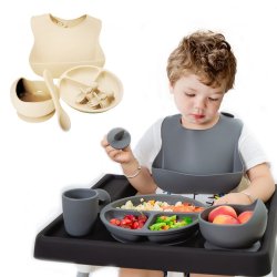 ✨  Set x6 de Alimentación para Bebés Bbabero Plato tazón cubiertos