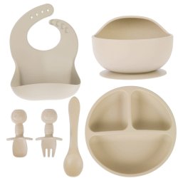 ✨  Set x6 de Alimentación para Bebés Bbabero Plato tazón cubiertos