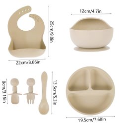 ✨  Set x6 de Alimentación para Bebés Bbabero Plato tazón cubiertos