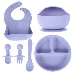 ✨  Set x6 de Alimentación para Bebés Bbabero Plato tazón cubiertos