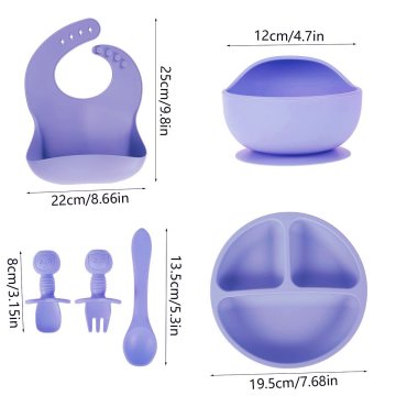 ✨  Set x6 de Alimentación para Bebés Bbabero Plato tazón cubiertos