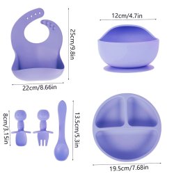 ✨  Set x6 de Alimentación para Bebés Bbabero Plato tazón cubiertos