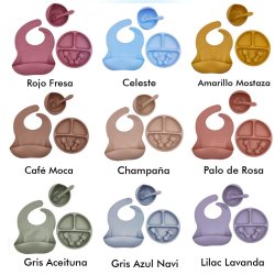 ✨  Set x6 de Alimentación para Bebés Bbabero Plato tazón cubiertos