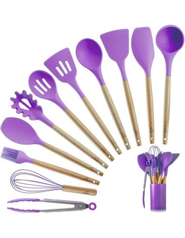 ⭐ Setx12 Utensilios SIlicona Antiadherentes Cocina