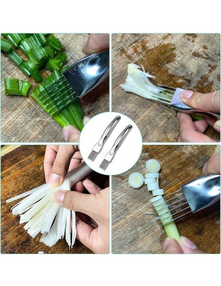 Cortador Metálico de Cebolla tirillas perfectas en un solo corte Cortador Metálico de Cebolla tirillas perfectas en un solo corte