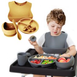 ✨  Set x6 de Alimentación para Bebés Bbabero Plato tazón cubiertos