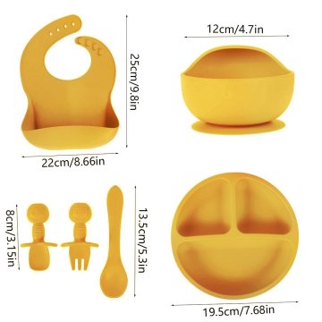 ✨  Set x6 de Alimentación para Bebés Bbabero Plato tazón cubiertos