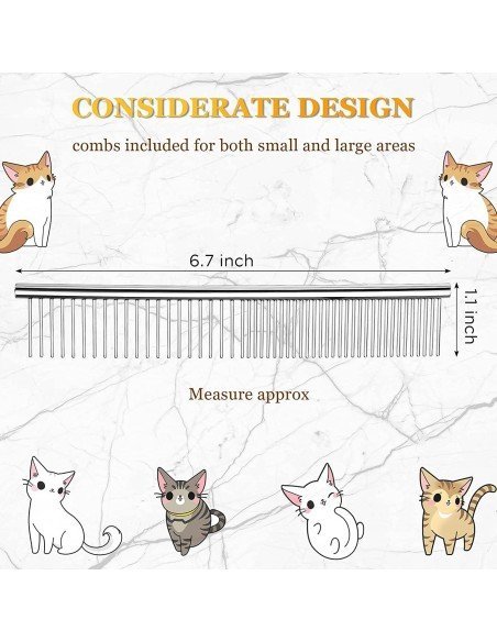 Peine Metálico para Mascotas de cerdas en acero inoxidable, pelo largo Peine Metálico para Mascotas de cerdas en acero inoxidable, pelo largo
