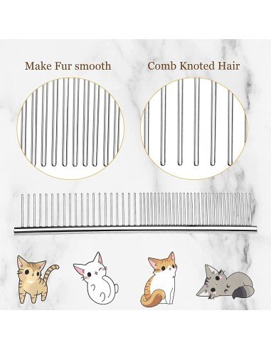 Peine Metálico para Mascotas de cerdas en acero inoxidable, pelo largo