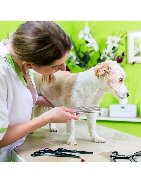 Peine Metálico para Mascotas de cerdas en acero inoxidable, pelo largo Peine Metálico para Mascotas de cerdas en acero inoxidable, pelo largo