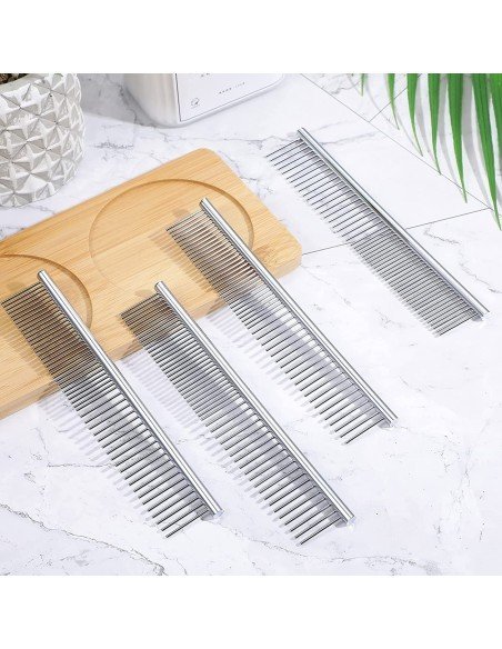 Peine Metálico para Mascotas de cerdas en acero inoxidable, pelo largo Peine Metálico para Mascotas de cerdas en acero inoxidable, pelo largo