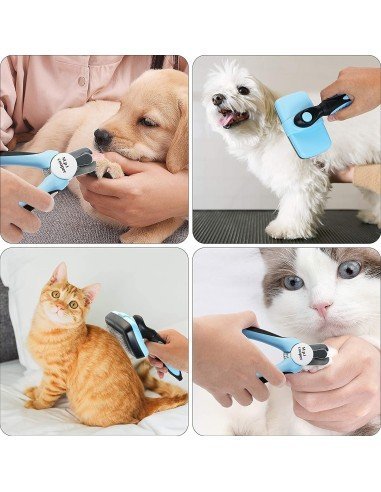 Cepillo Automático + Corta Uñas + Peine Kit Limpieza Mascota