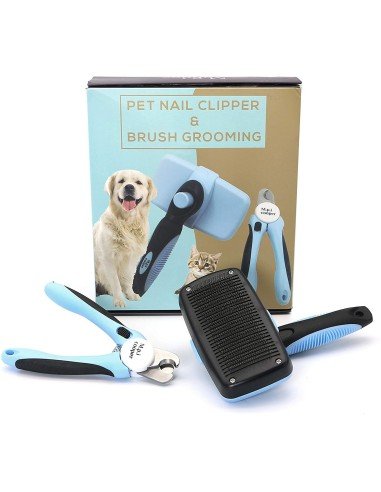 Cepillo Automático + Corta Uñas + Peine Kit Limpieza Mascota