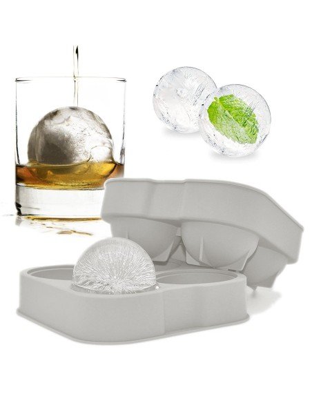 ⭐  Molde de silicona para hacer 4 esferas de hielo para enfriar el whisky ⭐  Molde de silicona para hacer 4 esferas de hielo para enfriar el whisky