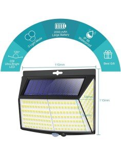 ⭐ Lámpara Solar Portable Jardines carga solar y con Usb aux + 9 Led 2