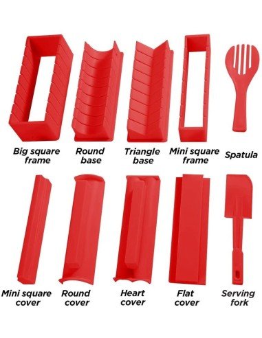 ⭐  Setx10 Piezas fabricación Sushi Kit Sushi Maker