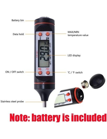 ⭐ Termómetro Digital Tp300 Multiuso Ideal Para Cocina Y Bbq !!
