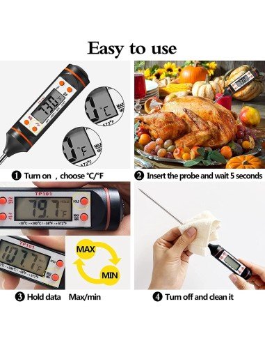⭐ Termómetro Digital Tp300 Multiuso Ideal Para Cocina Y Bbq !!