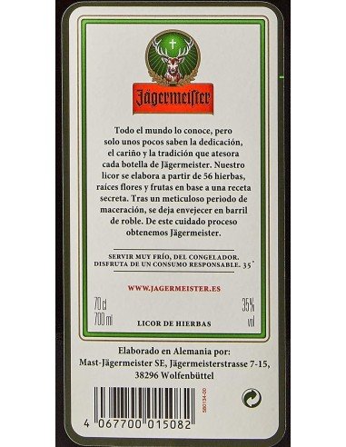 ⭐  Jagermeister 700 ML Licor de Hierbas