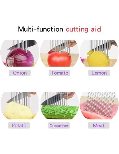 ⭐ Cortador Papas Onduladas + Trincho Tenedor Cebolla Vegetales