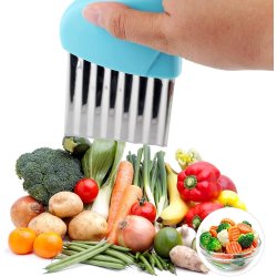 ⭐ Cortador Papas Onduladas + Trincho Tenedor Cebolla Vegetales