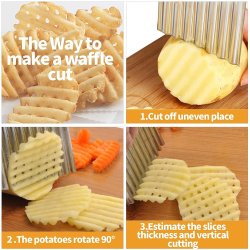 ⭐ Cortador Papas Onduladas + Trincho Tenedor Cebolla Vegetales