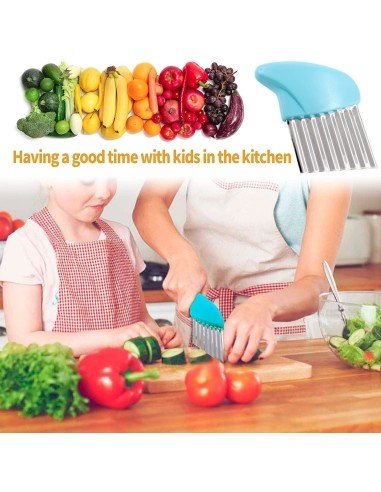 ⭐ Cortador Papas Onduladas + Trincho Tenedor Cebolla Vegetales