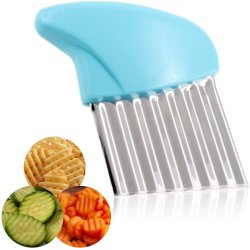 ⭐ Cortador Papas Onduladas + Trincho Tenedor Cebolla Vegetales