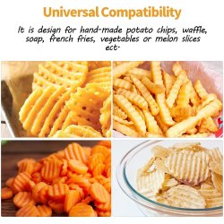 ⭐ Cortador Papas Onduladas + Trincho Tenedor Cebolla Vegetales