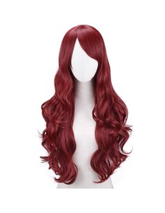 Peluca Cosplay Ondulada 65cm Kanekalon Rojo Vino