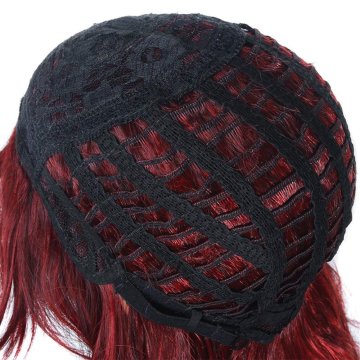 Peluca Cosplay Ondulada 65cm Kanekalon Rojo Vino