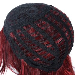 Peluca Cosplay Ondulada 65cm Kanekalon Rojo Vino