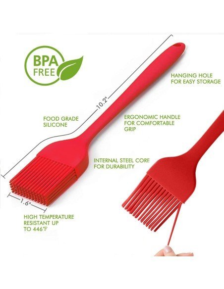 ⭐ Brocha De Silicona Antiadherente BBQ Repostería Resistente
